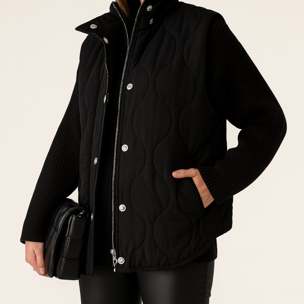 PAMMY | Puffer Button Zip Up Vest