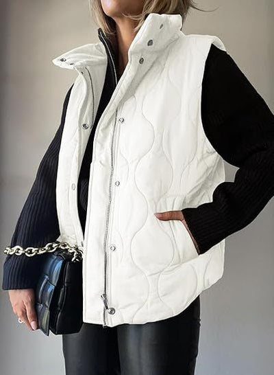 PAMMY | Puffer Button Zip Up Vest