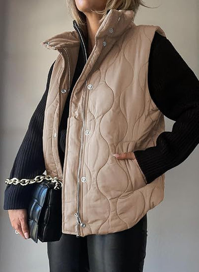 PAMMY | Puffer Button Zip Up Vest
