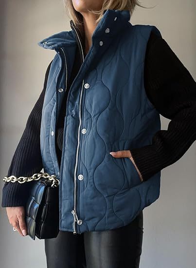 PAMMY | Puffer Button Zip Up Vest